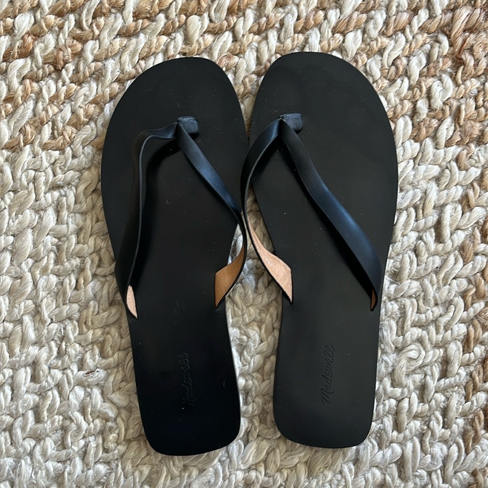 Madewell leather black thong